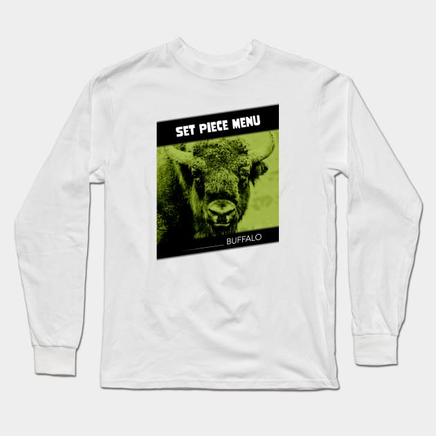 SPM Buffalo Bison Green Long Sleeve T-Shirt by Set Piece Menu Podcast